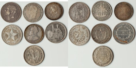 7-Piece Lot of Uncertified Assorted Crowns, 1) Spain: Alfonso XII 5 Pesetas 1884(84) MS-M - XF (Rim Dings), Madrid mint, KM688. 37.4mm. 24.70gm 2) Bol...
