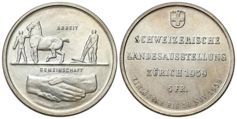 Switzerland
Switzerland. 5 francs 1939 National Exhibition in Zurich - BEAUTIFU...