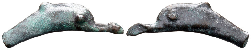 Scythia. Olbia circa 437-410 BC. 
Cast dolphin Æ

31 mm, 1,87 g



Very F...