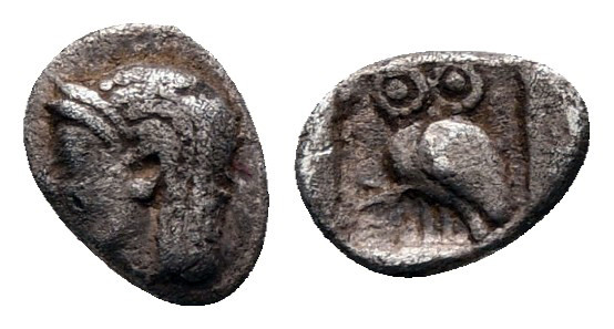 Western Asia Minor. Uncertain mint circa 500-400 BC. 
Tetartemorion AR

6 mm,...