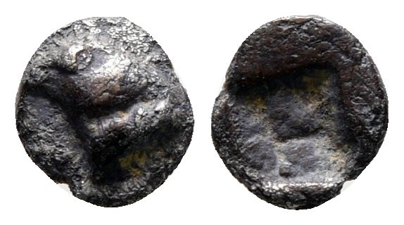 Troas. Abydos circa 450-400 BC. 
Tetartemorion AR

6 mm, 0,24 g



Very F...