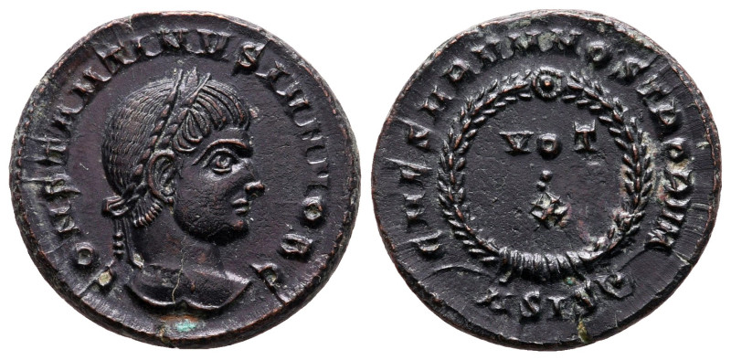 Constantine II, as Caesar AD 317-337. Siscia
Follis Æ

18 mm, 3,42 g



V...