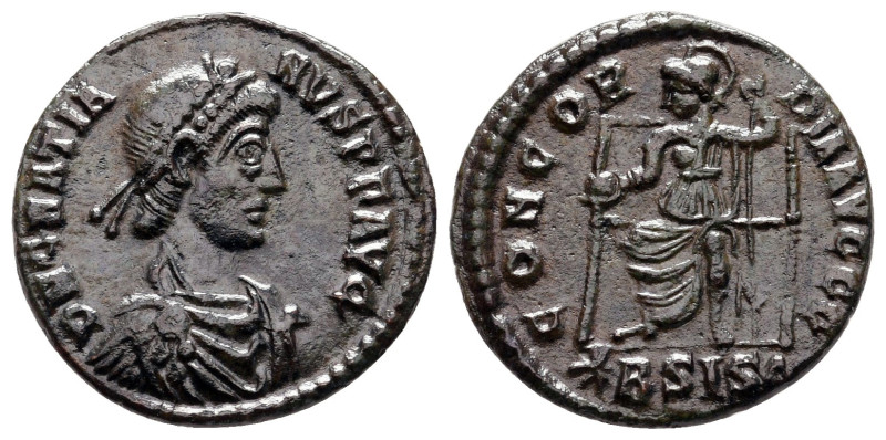 Gratian AD 375-383. Siscia
Follis Æ

18 mm, 2,12 g



Very Fine