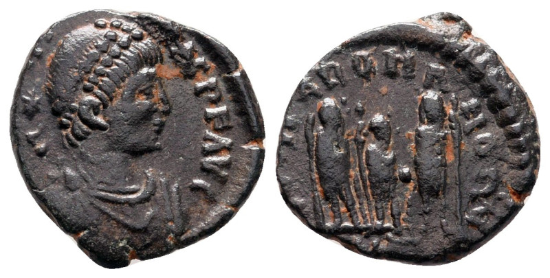 Honorius AD 393-423. Uncertain mint
Follis Æ

13 mm, 1,27 g



Very Fine