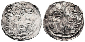 Serbia. Stefan Uroš IV Dušan, with Elena AD 1331-1355. Dinar AR