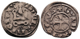 Principality of Achaea. Gui II de La Roche AD 1287-1308. Denier Tournois BI