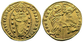 Crusaders. Chios AD 1347-1385. Maona Society. Imitating Venice issue of Andrea Dandolo. Ducat AV