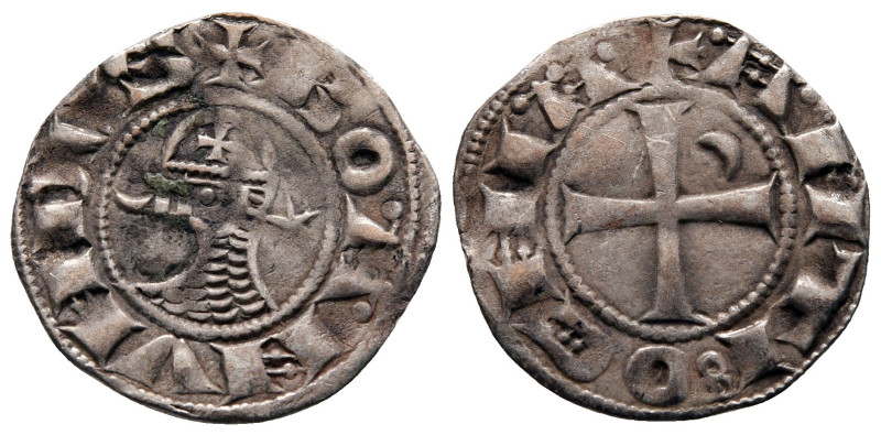 Principality of Antioch. Antioch. Bohemond III AD 1163-1201. 
Denier AR

18 m...