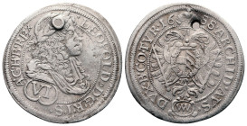 Austria. Leopold I of Habsburg AD 1657-1705. 6 Kreuzer AR