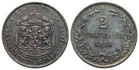 Bulgaria.  AD 1881. 2 Stotinki