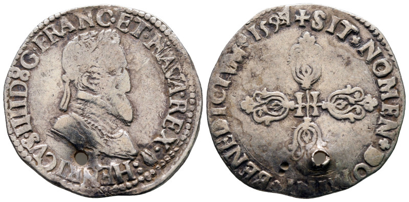 France. Aix-en-Provence. Henri IV AD 1589-1610.
Demi-Franc AR

30 mm, 7,01 g...