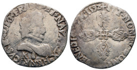 France. Bordeaux. Henri IV AD 1589-1610. Demi-Franc AR