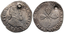 France. Toulouse. Henri IV AD 1589-1610. Demi-Franc AR