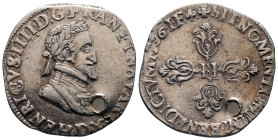 France. Troyes. Henri IV AD 1589-1610. Demi-franc AR