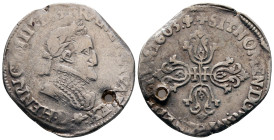 France. Troyes. Henri IV AD 1589-1610. Demi-franc AR