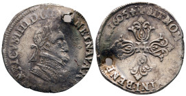 France. Uncertain mint. Henri IV AD 1589-1610. Demi-Franc AR