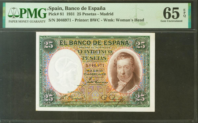 25 Pesetas. 25 de Abril de 1931. Sin serie. (Edifil 2021: 358, Pick: 81). Inusua...