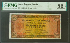 50 Pesetas. 20 de Mayo de 1938. Serie C. (Edifil 2021: 431a, Pick: 112a). Apresto original. EBC+. Encapsulado PMG55EPQ.