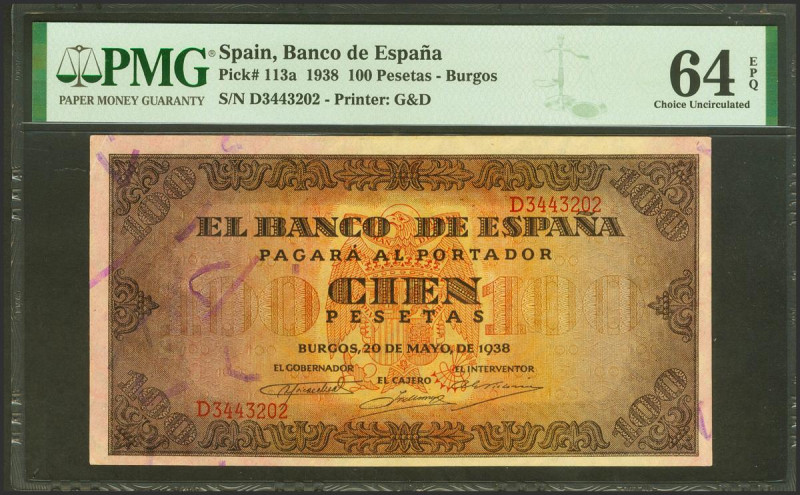 100 Pesetas. 20 de Mayo de 1938. Serie D. (Edifil 2021: 432a, Pick: 113a). Inusu...