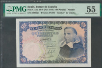 500 Pesetas. 19 de Febrero de 1946. Sin serie. (Edifil 2017: 452). Raro en esta conservación. EBC+. Encapsulado PMG55.