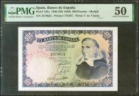 500 Pesetas. 19 de Febrero de 1946. Sin serie. (Edifil 2021: 452, Pick: 132a). Raro en esta calidad. EBC. Encapsulado PMG50.