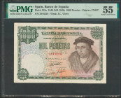 1000 Pesetas. 19 de Febrero de 1946. Sin serie. (Edifil 2017: 453). Inusual en esta conservación. EBC+. Encapsulado PMG55.