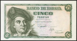 5 Pesetas. 5 de Marzo de 1948. Serie J. (Edifil 2021: 455a). SC.