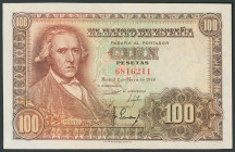 100 Pesetas. 2 de Mayo de 1948. Sin serie. (Edifil 2017: 456). EBC.