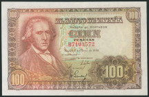 100 Pesetas. 2 de Mayo de 1948. Serie B. (Edifil 2017: 456a). EBC+.