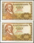 100 Pesetas. 2 de Mayo de 1948. Pareja correlativa. Serie C. (Edifil 2021: 456a). Conserva gran parte del apresto original. EBC+.