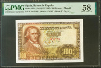 100 Pesetas. 2 de Mayo de 1948. Serie E. (Edifil 2021: 456a, Pick: 137a). EBC++. Encapsulado PMG58.