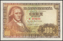 100 Pesetas. 2 de Mayo de 1948. Serie E. (Edifil 2021: 456a). Conserva gran parte del apresto original. EBC+.