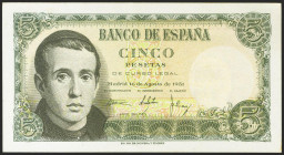 5 Pesetas. 16 de Agosto de 1951. Serie F. (Edifil 2021: 459a). Conserva gran parte de su apresto original. EBC+.