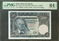 500 Pesetas. 15 de Noviembre de 1951. Serie C, última serie emitida. (Edifil 2017: 460a). Muy raro en esta calidad, conserva todo su apresto original....