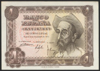 1 Peseta. 19 de Noviembre de 1951. Sin serie. (Edifil 2021: 461). Conserva parte del apresto original. EBC.