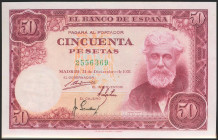 50 Pesetas. 31 de Diciembre de 1951. Sin serie. (Edifil 2021: 462). Conserva gran parte del apresto original. EBC+.