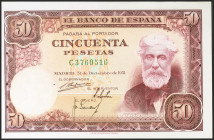 50 Pesetas. 31 de Diciembre de 1951. Serie C. (Edifil 2021: 462a). Apresto original. EBC++.