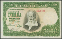 1000 Pesetas. 31 de Diciembre de 1951. Sin serie. (Edifil 2017: 460). Conserva todo su apresto original, algunas sombritas. EBC+.
