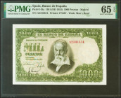 1000 Pesetas. 31 de Diciembre de 1951. Serie A. (Edifil 2021: 463a). Inusual en esta calidad, apresto original. SC. Encapsulado PMG65EPQ.