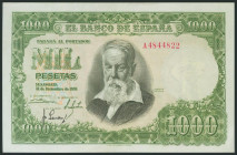 1000 Pesetas. 31 de Diciembre de 1951. Serie A. (Edifil 2017: 463a). EBC+. Encapsulado PMG58.