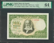 1000 Pesetas. 31 de Diciembre de 1951. Serie C. (Edifil 2017: 463a). Inusual en esta excepcional calidad. SC. Encapsulado PMG64.