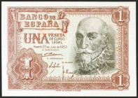 1 Peseta. 22 de Julio de 1953. Serie 1E. (Edifil 2021: 465b). Apresto original. SC.