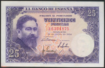 25 Pesetas. 22 de Julio de 1954. Serie A. (Edifil 2021: 467a). Apresto original. SC-.