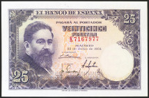 25 Pesetas. 22 de Julio de 1954. Serie K. (Edifil 2021: 467a). Apresto original. SC.