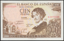 100 Pesetas. 19 de Noviembre de 1965. Serie A. (Edifil 2021: 470a). Apresto original. SC-.