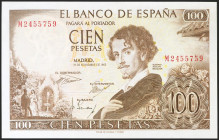 100 Pesetas. 19 de Noviembre de 1965. Serie M. (Edifil 2021: 470a). Apresto original. SC.