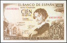 100 Pesetas. 19 de Noviembre de 1965. Serie 1D. (Edifil 2021: 470a). Conserva todo su apresto original. SC.