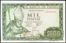 1000 Pesetas. 19 de Noviembre de 1965. Serie X. (Edifil 2021: 471b). Apresto original. SC-.
