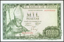 1000 Pesetas. 19 de Noviembre de 1965. Serie 1G. (Edifil 2021: 471b). Apresto original. SC-.