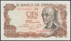 100 Pesetas. 17 de Noviembre de 1970. Serie 4K. (Edifil 2021: 472c). SC.